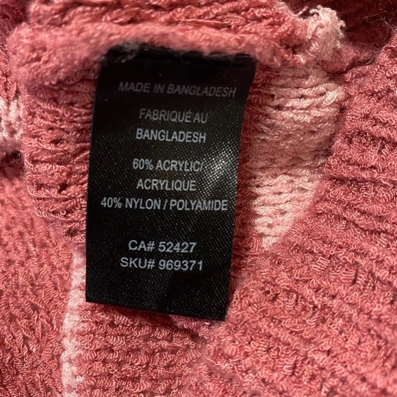 Lily Morgan Pink Striped Women's Oversized V-neck‎ Tunic Sweater Size 1x - Picture 9 of 10